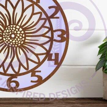 Intra απο ξύλο plywood 3mm-4mm πάχος -  με λέιζερ ρολόι τοίχου Daisy,  Δίασταση 30x20 cm INTRAFABR-92083920 - Image 2