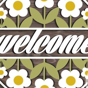 Intra απο ξύλο plywood 3mm-4mm πάχος - Daisy Welcome Door Hanger  Δίασταση 20x20 cm INTRAFABR-93544429