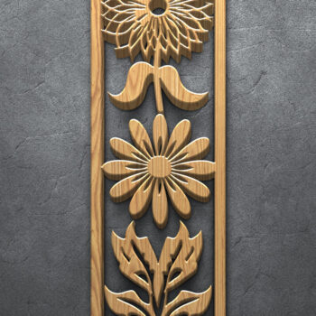 Intra απο ξύλο plywood 3mm-4mm πάχος - Πάνελ λέιζερ Daisy & Wildflower Δίασταση 3200x7200 cm INTRAFABR-124640248 - Image 3