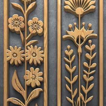 Intra απο ξύλο plywood 3mm-4mm πάχος - Πάνελ λέιζερ Daisy & Wildflower Δίασταση 3200x7200 cm INTRAFABR-124640248 - Image 4
