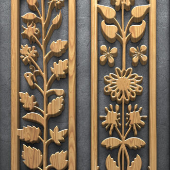 Intra απο ξύλο plywood 3mm-4mm πάχος - Πάνελ λέιζερ Daisy & Wildflower Δίασταση 3200x7200 cm INTRAFABR-124640248 - Image 5