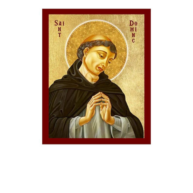Εικόνα Ορθοδοξίας με περίγραμμα χρυσό σε ξύλο Φλαμουρίας  με  βάση Εικόνα Αγίου Δομίνικου, Χειροποίητη Χριστιανική Εικόνα Αγίου Δομίνικου, Κρεμαστή πλάκα Βυζαντινής Τέχνης, Χριστιανική Θρησκευτική Τέχνη Διάσταση 50x40 cm (19,7 x 15,8 ίντσες)  INTRAEK-6543216723823