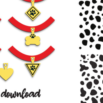 Intra απο ξύλο plywood 3mm-4mm πάχος - Μοτίβο Δαλματίας με κηλίδες με γιακά Δίασταση 6x6 cm INTRAFABR-69811902 - Image 1