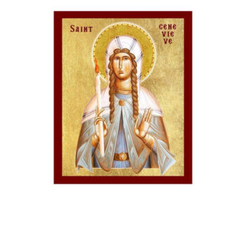 Εικόνα Ορθοδοξίας με περίγραμμα χρυσό σε ξύλο Φλαμουρίας  με  βάση Εικόνα Αγίας Ζενεβιέβ του Παρισιού, Χειροποίητη Χριστιανική Εικόνα Αγίας Ζενεβιέβ, Πλακέτα Βυζαντινής Τέχνης, Χριστιανική Θρησκευτική Τέχνη Διάσταση 40x30 cm (15,8 x 11,8 ίντσες)INTRAEK-43216723821 - Image 1