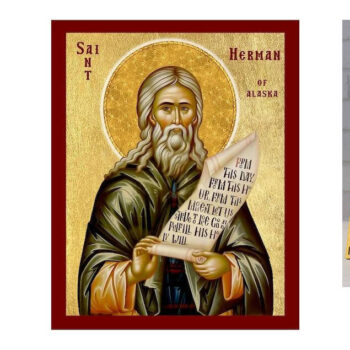 Εικόνα Ορθοδοξίας με περίγραμμα χρυσό σε ξύλο Φλαμουρίας  με  βάση Εικόνα Αγίου Ερμάν της Αλάσκας, Χειροποίητη Χριστιανική Εικόνα Αγίου Ερμάν, Κρεμαστή πλάκα Βυζαντινής Τέχνης, Χριστιανική Θρησκευτική Τέχνη Διάσταση 40x30 cm (15,8 x 11,8 ίντσες)INTRAEK-43216723820 - Image 1