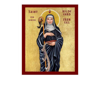 Εικόνα Ορθοδοξίας με περίγραμμα χρυσό σε ξύλο Φλαμουρίας  με  βάση Εικόνα Αγίας Χίλντεγκαρντ του Μπίνγκεν, Χειροποίητη Χριστιανική Εικόνα της Αγίας Χίλντεγκαρντ, Κρεμαστή πλάκα Βυζαντινής Τέχνης, Χριστιανική Θρησκευτική Τέχνη Διάσταση 40x30 cm (15,8 x 11,8 ίντσες)INTRAEK-43216723819 - Image 1
