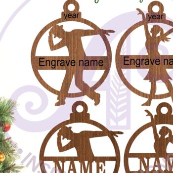 Intra απο ξύλο plywood 3mm-4mm πάχος - Χριστουγεννιάτικο στολίδι χορεύτρια  Laser Cut Δίασταση 6x6 cm INTRAFABR-107856402 - Image 2