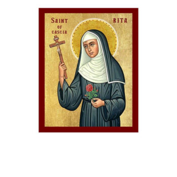 Εικόνα Ορθοδοξίας με περίγραμμα χρυσό σε ξύλο Φλαμουρίας  με  βάση Εικόνα Αγίας Ρίτας της Κασκίας, Χειροποίητη Καθολική Εικόνα της Αγίας Ρίτας της Κασκίας, Κρεμαστή πλάκα Βυζαντινής Τέχνης, Χριστιανική Θρησκευτική Τέχνη Διάσταση 40x30 cm (15,8 x 11,8 ίντσες)INTRAEK-43216723813 - Image 1