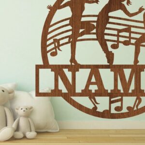 Intra απο ξύλο plywood 3mm-4mm πάχος - Πινακίδα ονόματος χορεύτριας, , τοίχος με θέμα τη μουσική Δίασταση 30x20 cm INTRAFABR-73181306