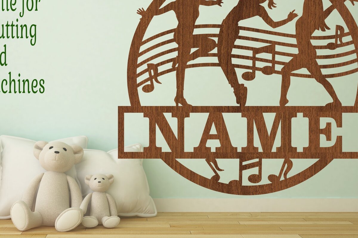 Intra απο ξύλο plywood 3mm-4mm πάχος - Πινακίδα ονόματος χορεύτριας, , τοίχος με θέμα τη μουσική Δίασταση 30x20 cm INTRAFABR-73181306