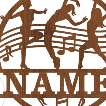 Intra απο ξύλο plywood 3mm-4mm πάχος - Πινακίδα ονόματος χορεύτριας, , τοίχος με θέμα τη μουσική Δίασταση 30x20 cm INTRAFABR-73181306 - Image 3