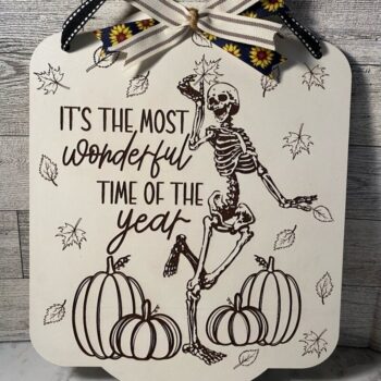 Intra απο ξύλο plywood 3mm-4mm πάχος - Dancing Fall Skeleton Laser Δίασταση 30x20 cm INTRAFABR-37838407 - Image 1