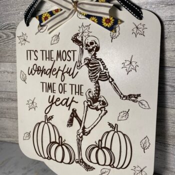 Intra απο ξύλο plywood 3mm-4mm πάχος - Dancing Fall Skeleton Laser Δίασταση 30x20 cm INTRAFABR-37838407 - Image 3