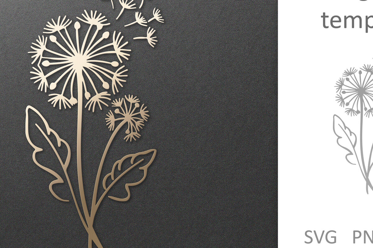 Intra απο ξύλο plywood 3mm-4mm πάχος - Dandelion Flower , Χαρτί &amp; Laser Cut Δίασταση 30x20 cm INTRAFABR-99020081