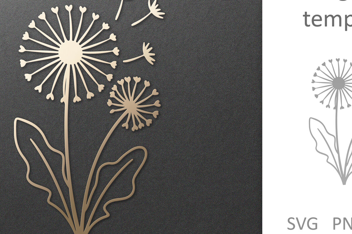 Intra απο ξύλο plywood 3mm-4mm πάχος - Dandelion Flower , Χαρτί &amp; Laser Cut Δίασταση 30x20 cm INTRAFABR-99019864
