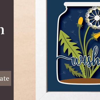 Intra απο ξύλο plywood 3mm-4mm πάχος - Dandelion Flower Wish Jar Shadow Box Δίασταση 25x25 cm INTRAFABR-97792204 - Image 1