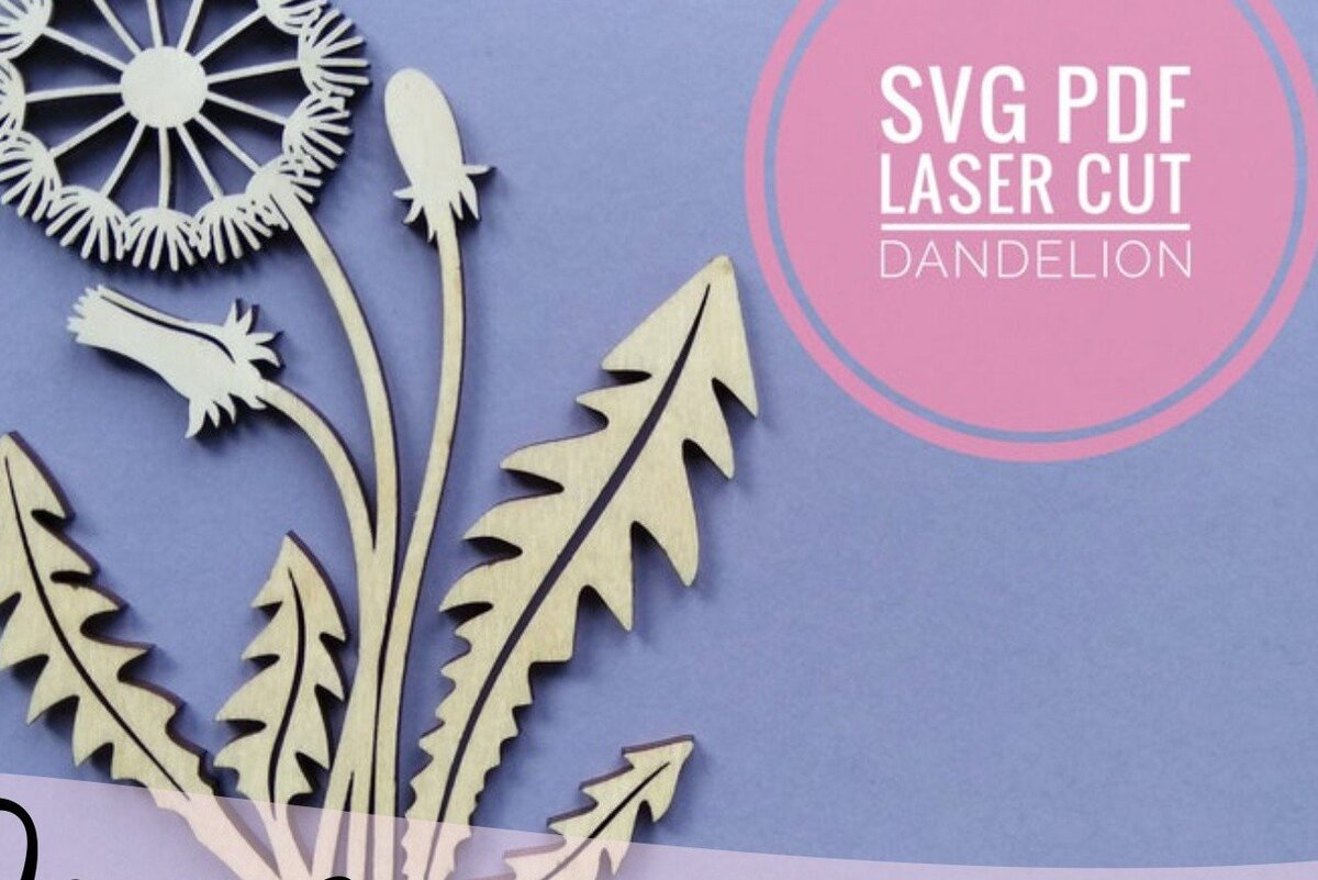 Intra απο ξύλο plywood 3mm-4mm πάχος - Πικραλίδα  Laser Cut Flower Δίασταση 20x20 cm INTRAFABR-34576554