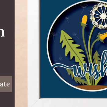 Intra απο ξύλο plywood 3mm-4mm πάχος - Κουτί σκιών Dandelion Wish Flower  Δίασταση 20x20 cm INTRAFABR-97792119 - Image 1