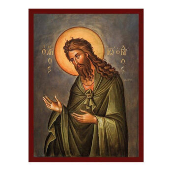 Εικόνα Ορθοδοξίας με περίγραμμα χρυσό σε ξύλο Φλαμουρίας  με  βάση Εικόνα του Αγίου Ιωάννη του Προδρόμου, Χειροποίητη Βυζαντινή εικόνα του Ιωάννη του Προδρόμου, Κρεμαστή πλάκα θρησκευτικής τέχνης, χριστιανικό δώρο Διάσταση 40x30 cm (15,8 x 11,8 ίντσες)INTRAEK-43216723771 - Image 1