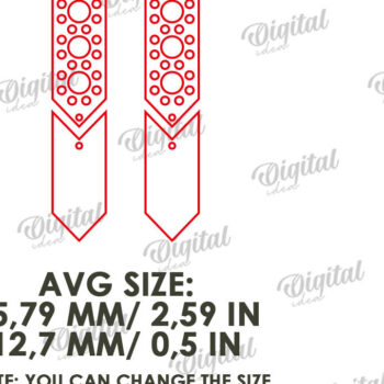 Intra απο ξύλο plywood 3mm-4mm πάχος - Κρεμαστά σκουλαρίκια Πακέτο κοπής με λέιζερ Δίασταση 3x3 cm INTRAFABR-122379812 - Image 3
