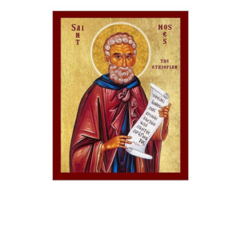 Εικόνα Ορθοδοξίας με περίγραμμα χρυσό σε ξύλο Φλαμουρίας  με  βάση Άγιος Μωυσής ο Αιθίοπας Εικόνα, Χειροποίητη Θρησκευτική Εικόνα του Αγίου Μωυσή, Κρεμαστή πλάκα Βυζαντινής Τέχνης, Χριστιανική Θρησκευτική Τέχνη Διάσταση 45x35 cm (17,7 x 13,8 ίντσες) INTRAEK-543216723760 - Image 1