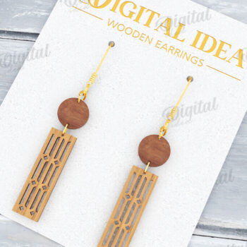 Intra απο ξύλο plywood 3mm-4mm πάχος - Κρεμαστά σκουλαρίκια με λέιζερ Δίασταση 3x3 cm INTRAFABR-122535026 - Image 1