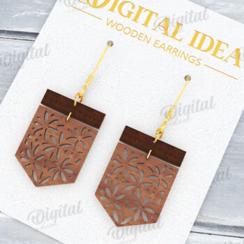 Intra απο ξύλο plywood 3mm-4mm πάχος - Κρεμαστά σκουλαρίκια με λέιζερ Δίασταση 3x3 cm INTRAFABR-122535313 - Image 1