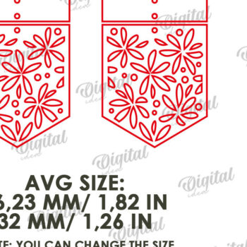 Intra απο ξύλο plywood 3mm-4mm πάχος - Κρεμαστά σκουλαρίκια με λέιζερ Δίασταση 3x3 cm INTRAFABR-122535313 - Image 2