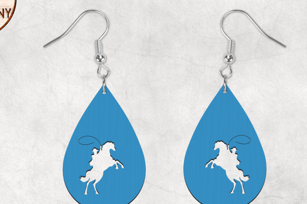 Intra απο ξύλο plywood 3mm-4mm πάχος - Σκουλαρίκια Dangle Horse Boho Δίασταση 3x3 cm INTRAFABR-28859867