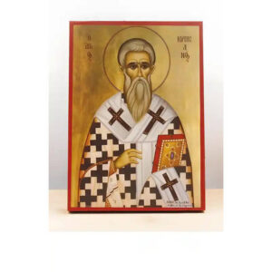 Εικόνα Ορθοδοξίας με περίγραμμα χρυσό σε ξύλο Φλαμουρίας  με  βάση Άγιος Κύπριος «Κυπριανός», Ξύλινη Χειροποίητη Εικόνα Ελληνικού Βυζαντινού Στυλ Κρεμαστή σε ξύλινη πλάκα Χειροποίητη Ελληνορθόδοξη εικόνα του Ιησού Χριστού, Κρεμαστή πλάκα βυζαντινής τέχνης, χριστιανική τέχνη Διάσταση 26x20 cm (10,2 x 7,9 ίντσες)  INTRAEK-22611057