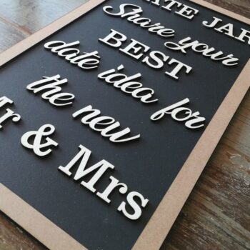 Intra απο ξύλο plywood 3mm-4mm πάχος - Βάζο ημερομηνίας, Σήμα βιβλίου επισκεπτών γάμου  Δίασταση 20x20 cm INTRAFABR-35835434 - Image 2