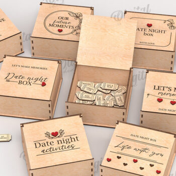 Intra απο ξύλο plywood 3mm-4mm πάχος - Date Night Box & Tokens Laser Cut Bundle Δίασταση 30x20 cm INTRAFABR-115403091 - Image 1