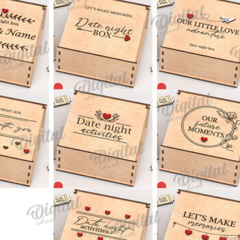 Intra απο ξύλο plywood 3mm-4mm πάχος - Date Night Box & Tokens Laser Cut Bundle Δίασταση 30x20 cm INTRAFABR-115403091 - Image 2