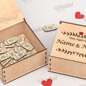 Intra απο ξύλο plywood 3mm-4mm πάχος - Date Night Box & Tokens Laser Cut Bundle Δίασταση 30x20 cm INTRAFABR-115403091 - Image 6