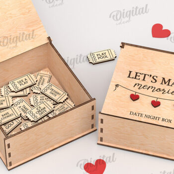 Intra απο ξύλο plywood 3mm-4mm πάχος - Date Night Box & Tokens Laser Cut Bundle Δίασταση 30x20 cm INTRAFABR-115403091 - Image 10