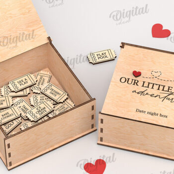 Intra απο ξύλο plywood 3mm-4mm πάχος - Date Night Box & Tokens Laser Cut Bundle Δίασταση 30x20 cm INTRAFABR-115403091 - Image 9