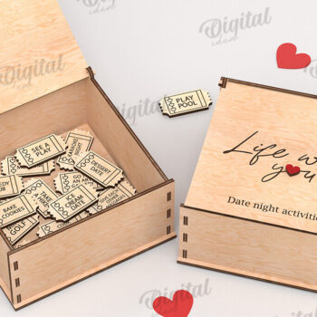 Intra απο ξύλο plywood 3mm-4mm πάχος - Date Night Box & Tokens Laser Cut Bundle Δίασταση 30x20 cm INTRAFABR-115403091 - Image 11
