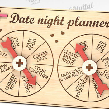 Intra απο ξύλο plywood 3mm-4mm πάχος - Date Night Spinner Planner Laser Cut Δίασταση 30x20 cm INTRAFABR-112022640 - Image 1