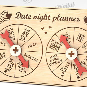 Intra απο ξύλο plywood 3mm-4mm πάχος - Date Night Spinner Planner Laser Cut Δίασταση 30x20 cm INTRAFABR-112022379 - Image 1