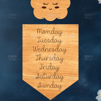 Intra απο ξύλο plywood 3mm-4mm πάχος - Days of the Week Ξύλινο Νηπιαγωγείο Lasercut Δίασταση 20x20 cm INTRAFABR-120626893 - Image 1