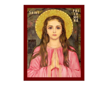 Εικόνα Ορθοδοξίας με περίγραμμα χρυσό σε ξύλο Φλαμουρίας  με  βάση Εικόνα Αγίας Φιλομένης, Χειροποίητη Καθολική Εικόνα Αγίας Φιλομένης, Επιτοίχια Πλακέτα Βυζαντινής Τέχνης, Χριστιανική Θρησκευτική Τέχνη Διάσταση 40x30 cm (15,8 x 11,8 ίντσες)INTRAEK-43216723675 - Image 1