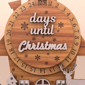 Intra απο ξύλο plywood 3mm-4mm πάχος - Ημερολόγιο έλευσης ημερών μέχρι τα Χριστούγεννα Δίασταση 6x7 cm INTRAFABR-108995835 - Image 2