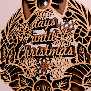 Intra απο ξύλο plywood 3mm-4mm πάχος - Days Under Christmas Advent στεφάνι Δίασταση 13x9 cm INTRAFABR-108123954 - Image 2