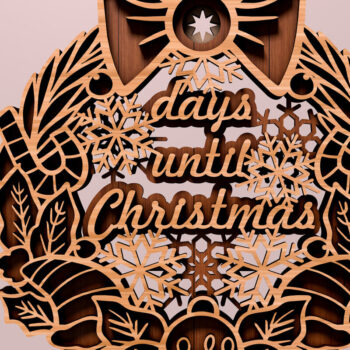 Intra απο ξύλο plywood 3mm-4mm πάχος - Days Under Christmas Advent στεφάνι Δίασταση 13x9 cm INTRAFABR-108123954 - Image 3