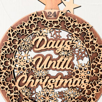 Intra απο ξύλο plywood 3mm-4mm πάχος - Days Under Christmas Advent στεφάνι Δίασταση 13x9 cm INTRAFABR-108123954 - Image 4