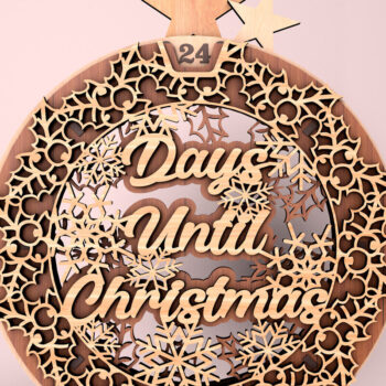 Intra απο ξύλο plywood 3mm-4mm πάχος - Days Under Christmas Advent στεφάνι Δίασταση 13x9 cm INTRAFABR-108123954 - Image 5