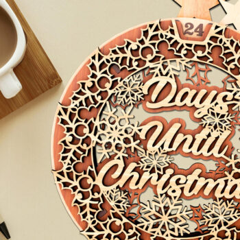 Intra απο ξύλο plywood 3mm-4mm πάχος - Days Under Christmas Advent στεφάνι Δίασταση 13x9 cm INTRAFABR-108123954 - Image 7