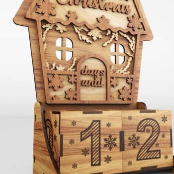 Intra απο ξύλο plywood 3mm-4mm πάχος - Πρότυπο αντίστροφης μέτρησης ημερών μέχρι τα Χριστούγεννα Δίασταση 15x8 cm INTRAFABR-105817974 - Image 1