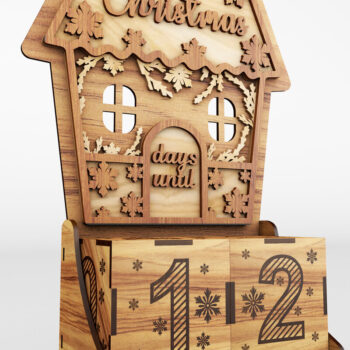 Intra απο ξύλο plywood 3mm-4mm πάχος - Πρότυπο αντίστροφης μέτρησης ημερών μέχρι τα Χριστούγεννα Δίασταση 15x8 cm INTRAFABR-105817974 - Image 3