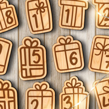 Intra απο ξύλο plywood 3mm-4mm πάχος - Μέρες μέχρι τα Χριστούγεννα | Snowman & Sled Δίασταση 15x15 cm INTRAFABR-82263006 - Image 3